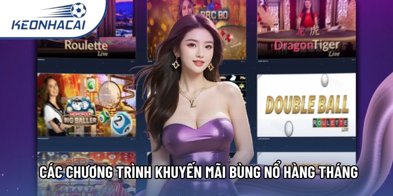 Các chương trình khuyến mãi bùng nổ hàng tháng